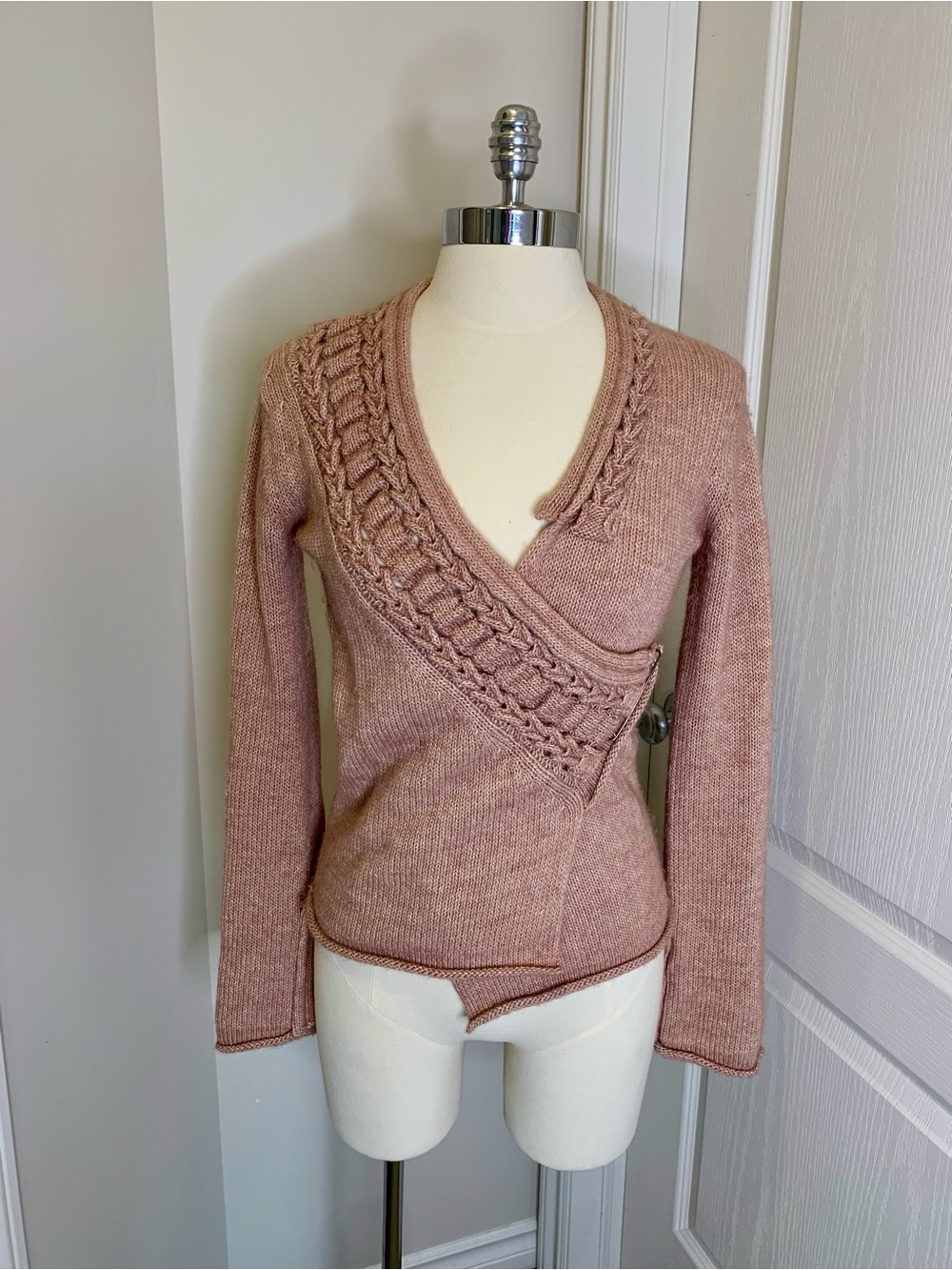 Dusty Pink / Mauve knit wrap sweater